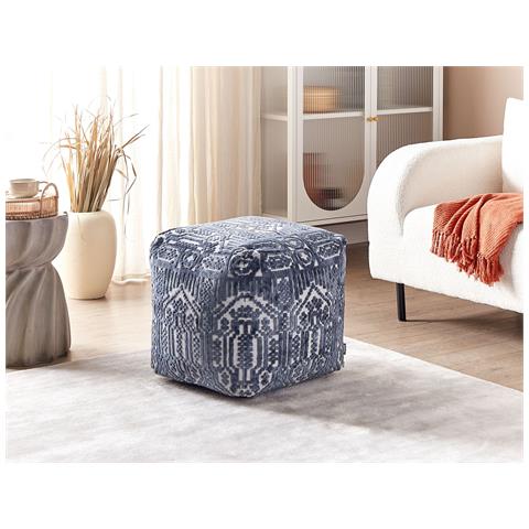 Pouf Sanawan Viscosa Blu Scuro 50 Cm 50 Cm 50 Cm - Foto 1
