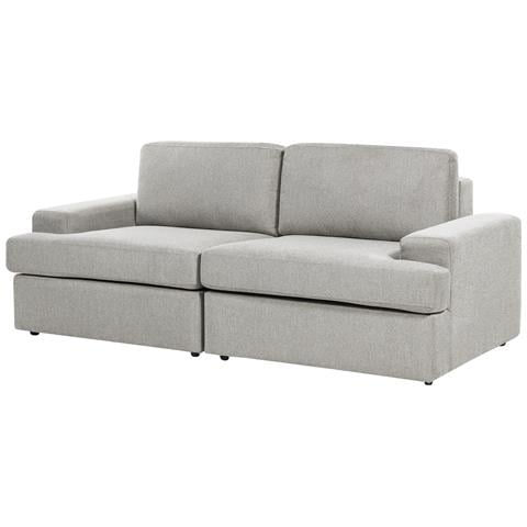 Divano 3 Posti Alla Tessuto Grigio Chiaro - Foto 8