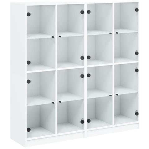 Libreria Con Ante Bianca 136x37x142 Cm In Legno Multistrato - Foto 1