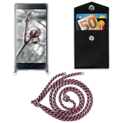 Catena Di Telefoni Cellulari Compatibile Con Asus Zenfone 3 (5,2"" Zoll) In Rosso Bianco - Coperchio Protettivo In Silicone Con Anelli D'argento, Cinturino In Corda E Custodia Staccabile - Foto 8