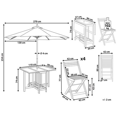 Set Da Pranzo Legno Massiccio Frassine - Foto 3