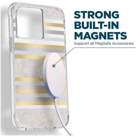 Cover Per Iphone 14 Pro Magsafe Testurizzata A Righe Brillanti, Multicolore - Foto 2