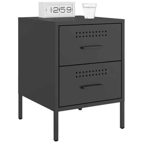 Comodino Nero 36x39x50,5 Cm In Acciaio - Foto 2