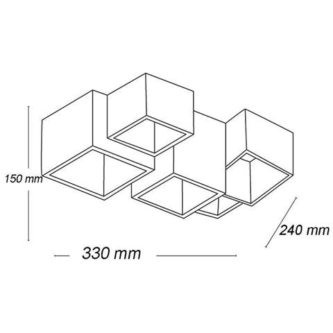 Lampadario Da Soffitto Cubo In Gesso Verniciabile Supporto Faretto Gu10 X 5 - Foto 5