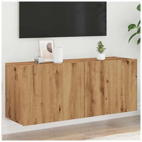 Mobile Tv A Parete Rovere Artigianale 100x30x41 Cm - Foto 1