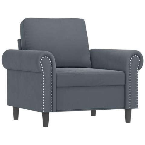 Set Di Divani 3 Pz Con Cuscini Grigio Scuro In Velluto - Foto 3