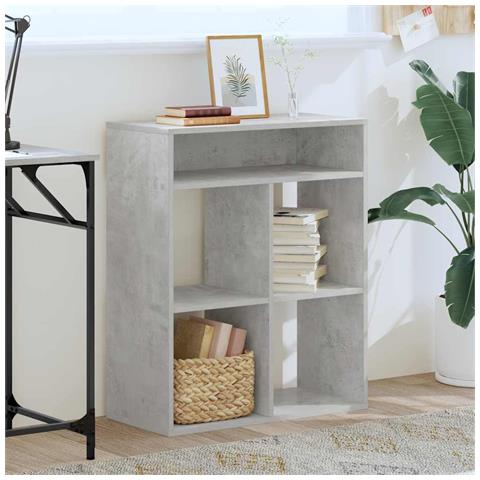 Libreria Grigio Cemento 66x31x80 Cm In Legno Multistrato - Foto 3