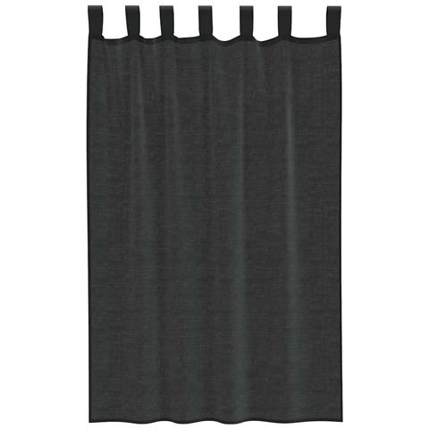 Tende In Voile Con Linguetta 2 Pz Nero - Foto 2