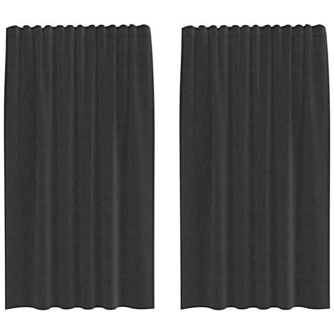 Tende In Voile Con Linguetta 2 Pz Nero - Foto 1
