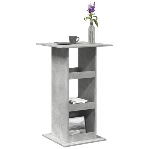 Tavolo Bar Portaoggetti Grigio Cemento 60x60x102 Cm Multistrato - Foto 1