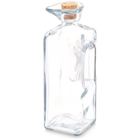 Dam Contenitore Olio Quadrato Manico Tappo Sughero 330 Ml 8x8x19 Cm. Colore Trasparente - Foto 1