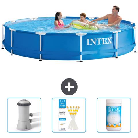 Piscina Fuori Terra - In Giro - 366x366x76 Cm - Blu - Include Accessori Coordinati Cb73 - Foto 1