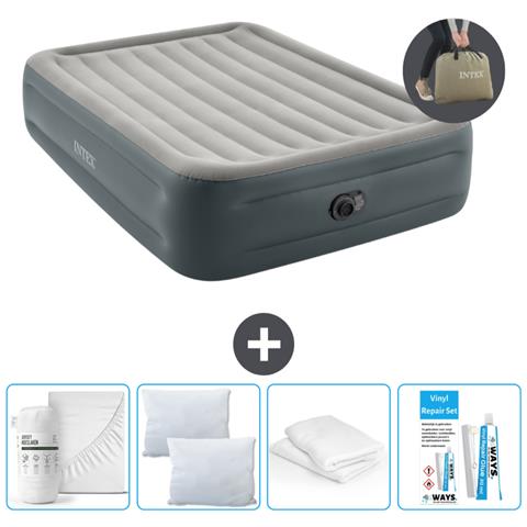 Set Materassino Gonfiabile - 203x152x46 Cm - Lichtgrijs - Include Accessori Coordinati Cb15 - Foto 1