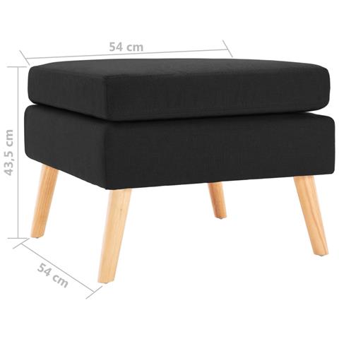 Poggiapiedi Nero In Tessuto - Foto 5