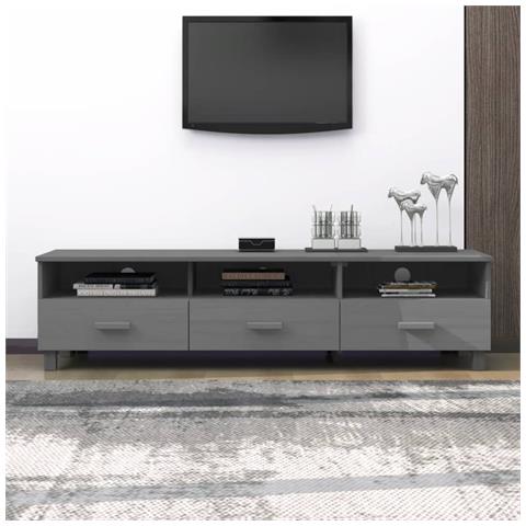 Mobile Tv Hamar Grigio Scuro 158x40x40 Cm In Legno Di Pino - Foto 8
