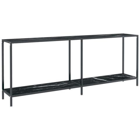 Tavolo Consolle Nero 200x35x75,5 Cm In Vetro Temperato - Foto 1