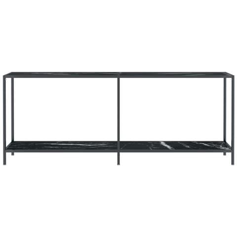 Tavolo Consolle Nero 200x35x75,5 Cm In Vetro Temperato - Foto 2