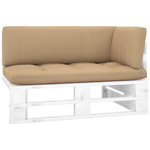 Divano Angolare Da Giardino Pallet Legno Pino Impregnato Bianco - Foto 2