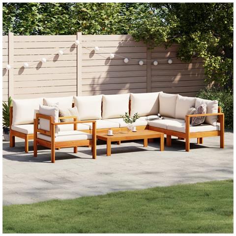 Set Divano da Giardino 6 pz con Cuscini in Massello di Acacia - Foto 2