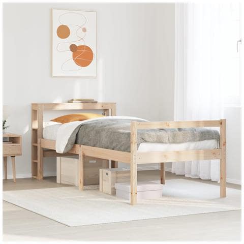 Letto per Anziani con Testiera 90x200 cm Legno Massello Pino - Foto 2