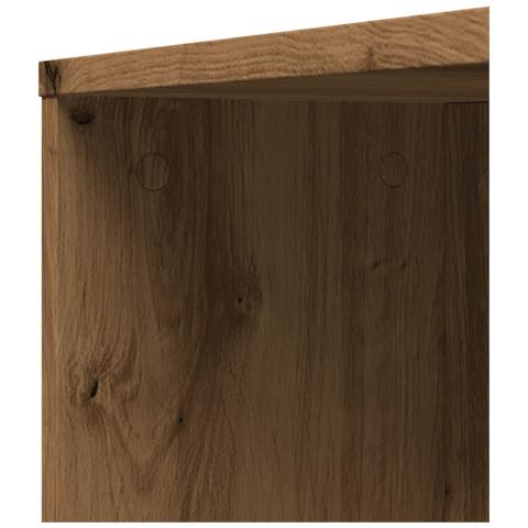 Mobile da Bagno Stretto con Ruote Rovere Artigianale Truciolato - Foto 9