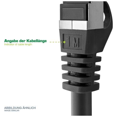 Cavo patch Lan, S /FTP, Cat.A, PE per esterni, nero, 1,5m - Foto 2