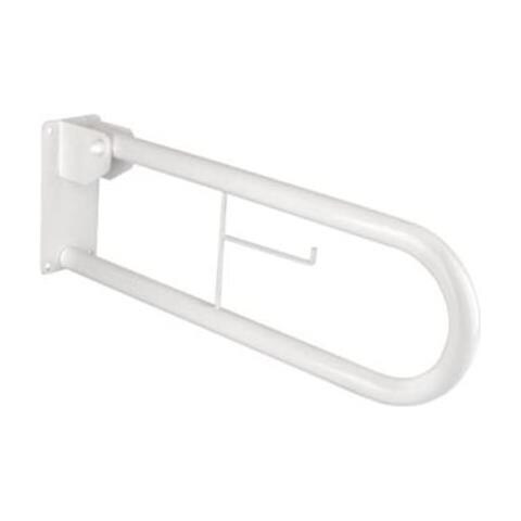 Barra Di Sostegno Ribaltabile 70 Cm Per Disabili Con Portarotolo Bianco - Foto 1