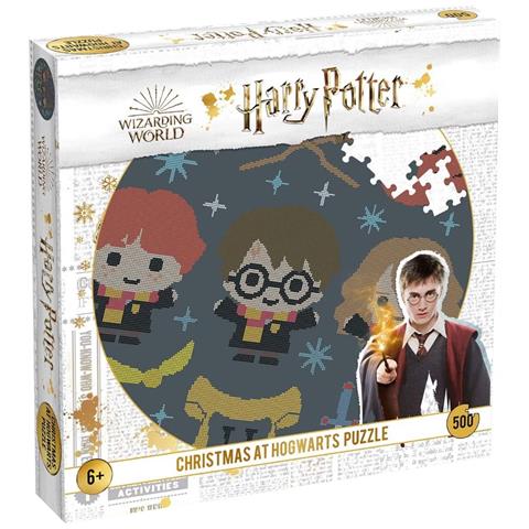 Puzzle Rotondo 500 Pezzi Natale A Hogwarts 50cm Con Scatola Decorativa, Multicolore - Foto 5