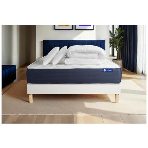 Pacchetto Letto Completo - Materasso 180x200cm + Box Spring Con Doghe (in Kit) + 2 Cuscini + Piumino - Actimemo Sleep - Foto 1