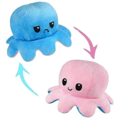 Peluche Reversibile Polpo Rosa/azzurro Pupazzo 20 X 10 Cm - Foto 1