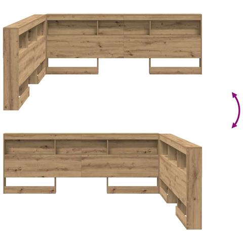 Testata contenitore rovere artigianale 200 cm Legno multistrato - Foto 9