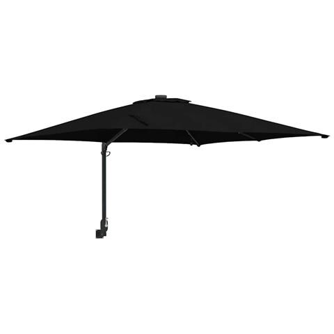 Ombrello da giardino Nero 248.5 x 247.5 x 160 cm Tessuto - Foto 1