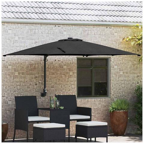 Ombrello da giardino Nero 248.5 x 247.5 x 160 cm Tessuto - Foto 2