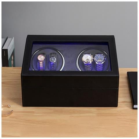 Carica Orologi Automatico Con Led - Cinque Modalità Di Rotazione, Finitura In Pelle Gray - Foto 2