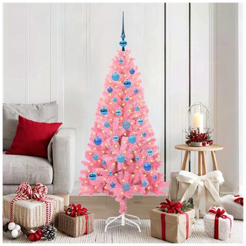 Albero di Natale con 150 LED con supporto Rosa 150 cm PVC - Foto 2