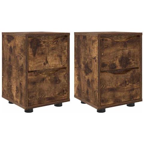 Comodini 2 pcs Rovere fumé 30,5 x 30 x 43 cm Legno multistrato - Foto 1