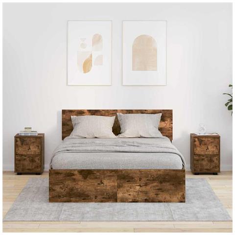 Comodini 2 pcs Rovere fumé 30,5 x 30 x 43 cm Legno multistrato - Foto 2