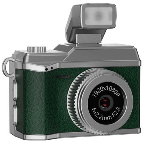 Mini Fotocamera Retrò Con Flash: Video Hd 1080p, Stile Vintage, Registratore Portatile Green - Foto 1