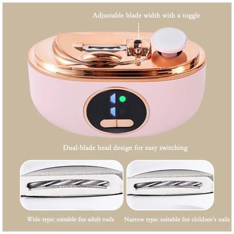 Tagliaunghie E Lima Elettrica 2-in-1 Con Doppia Testina - Ricaricabile E Portatile Pink - Foto 4