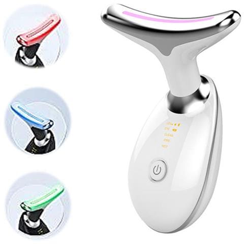 Massaggiatore Per Collo A Led A 7 Colori Con Ems, Vibrazione Sonica E Funzione Termica White - Foto 1