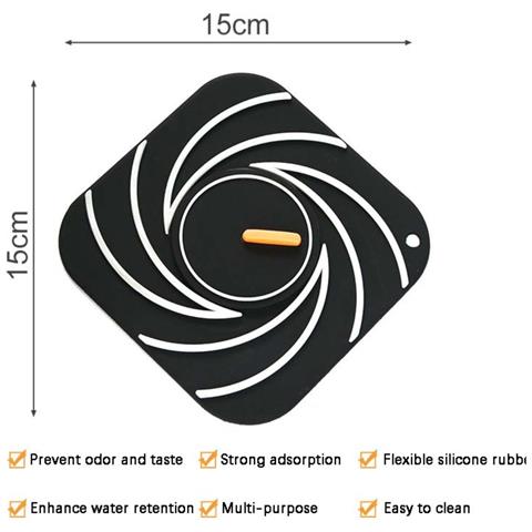 Copertura Di Scarico Antiodore 2 Pezzi, Sigillo Di Scarico A Pavimento In Silicone Per Bagno E Cucina Black - Foto 1