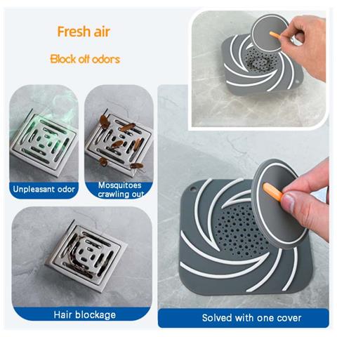 Copertura Di Scarico Antiodore 2 Pezzi, Sigillo Di Scarico A Pavimento In Silicone Per Bagno E Cucina Black - Foto 5