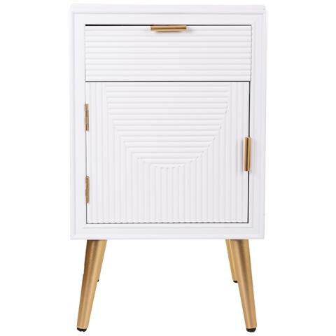 Comodino In Legno Bianco 39,5x36x70,5 - Foto 2