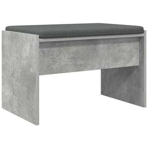Panca per ingresso con cuscino Grigio cemento 63 x 38 x 40 cm - Foto 1