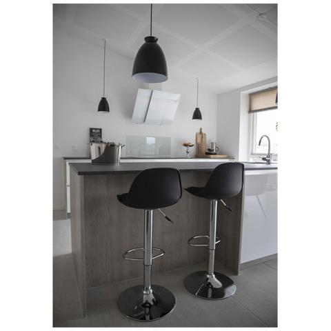 Set Di 2 Sgabelli Alti Trondheim-nero-finta Pelle-41x39x104 Cm - Foto 7