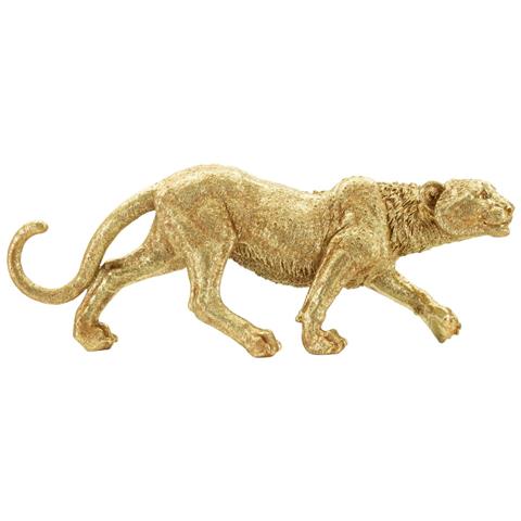 Statua Leopardo Shant In Resina Dorata Grande - Foto 1