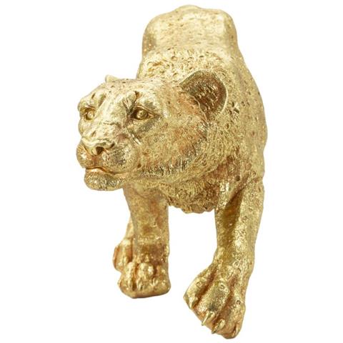 Statua Leopardo Shant In Resina Dorata Grande - Foto 2