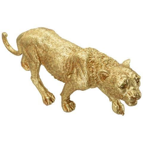 Statua Leopardo Shant In Resina Dorata Grande - Foto 8