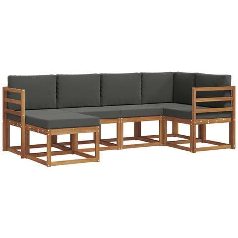 Set di divani con cuscino 6 pcs Naturale e Antracite - Foto 1
