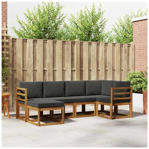 Set di divani con cuscino 6 pcs Naturale e Antracite - Foto 2